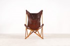 tripolina fenby folding chair usa leather cognac vintage