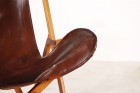 tripolina fenby folding chair usa leather cognac vintage