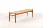 niels otto moller bench teak cane danish design 1960