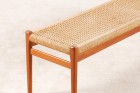 niels otto moller bench teak cane danish design 1960