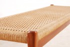 niels otto moller bench teak cane danish design 1960