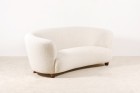 sofa danish curved wool scandinavian 1940 1950 oak