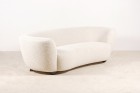 sofa danish curved wool scandinavian 1940 1950 oak