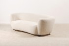 sofa danish curved wool scandinavian 1940 1950 oak