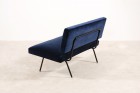 florence knoll international sofa bench blue velvet 1950