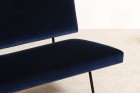 florence knoll international sofa bench blue velvet 1950
