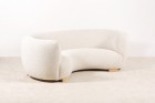 sofa danish curved wool scandinavian 1940 1950 oak