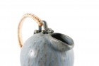 arne bang théière céramique bleu 151 pot danois rotin 1950