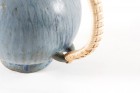 arne bang théière céramique bleu 151 pot danois rotin 1950