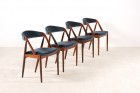 kai kristiansen schou andersen chair 31 rosewood velvet blue