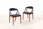 kai kristiansen schou andersen chair 31 rosewood velvet blue