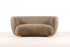 danish curved banana sofa two seat design 1940 1950 wool