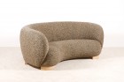 danish curved banana sofa three seat design 1940 1950 wool