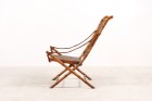 fauteuil pliable france cuir gravé faux bamboo campagne 1900