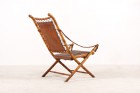 folding campaign chair france leather bamboo 19th 1800 1900