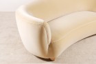 canapé courbé banane velours danois beige kvadrat 1940 1950