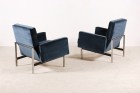 florence knoll international parallel bar blue velvet 1960