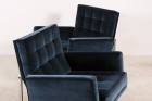 florence knoll international parallel bar blue velvet 1960