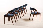 kai kristiansen schou andersen chaises 31 velours bleu chêne