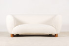 danish scandinavian curved sofa wool nobilis design 1940