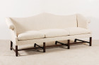 large sofa chippendale camelback mahogany english 1940 1950