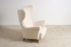 fauteuil danois wingback laine vintage scandinave 1940 1950