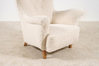 fauteuil danois wingback laine vintage scandinave 1940 1950