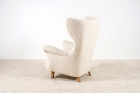 fauteuil danois wingback laine vintage scandinave 1940 1950