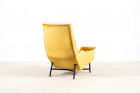 claude delor fauteuil velours jaune vintage france 1950