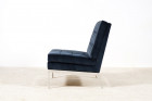 florence knoll international chauffeuse 65 velours bleu 1960