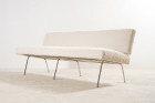 florence knoll canapé banquette 33 #33 laine blanc 1960 1950