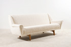 canapé courbé danois vintage design laine 1960 scandinave