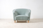 paire de fauteuils italien velours bleu 1950 1960 courbe