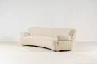 sofa curved banana danish wool bouclé design vintage 1940