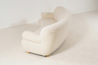 sofa curved banana danish wool bouclé design vintage 1940