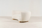 canapé banane courbé danois bouclé laine design 1940 1950