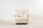 fauteuil danois scandinave laine bouclé nobilis 1940 design