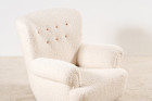 fauteuil danois scandinave laine bouclé nobilis 1940 design