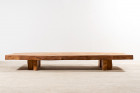 table basse xxl grande énorme orme bois massif 1950 1960