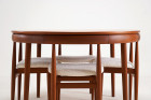 hans olsen frem rolje teck table roundette encastrable 1960