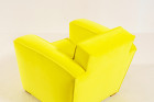 jean royere club art deco armchair yellow velvet france 1930