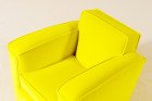 jean royere club art deco armchair yellow velvet france 1930