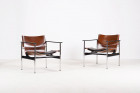 pollock knoll sling chair fauteuil 657 cuir design 1960 1970