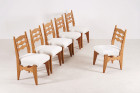 guillerme chambron maison chair oak wool french design 1960