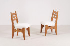 guillerme chambron maison chair oak wool french design 1960