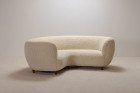 sofa curved danish wool design banana white 1940 1950 seat