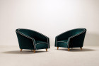 armchair italy design velvet green kvadrat curved 1950 1960