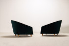 armchair italy design velvet green kvadrat curved 1950 1960