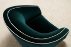 armchair italy design velvet green kvadrat curved 1950 1960