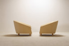 armchair italy design velvet beige kvadrat curved 1950 1960